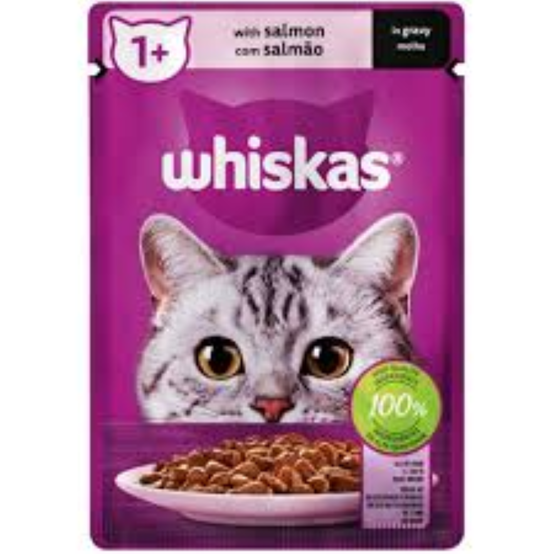 WHISKAS POUCH SALMON IN GRAVY 85G
